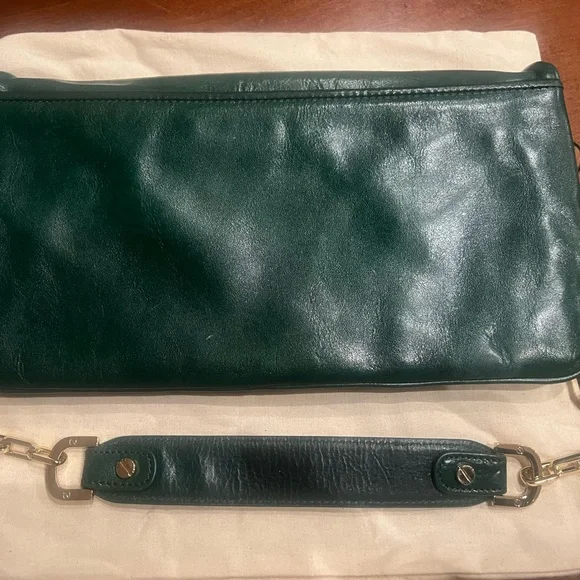 Tory Burch Forest Green Clutch with Gold Accents - Picture 3 of 4